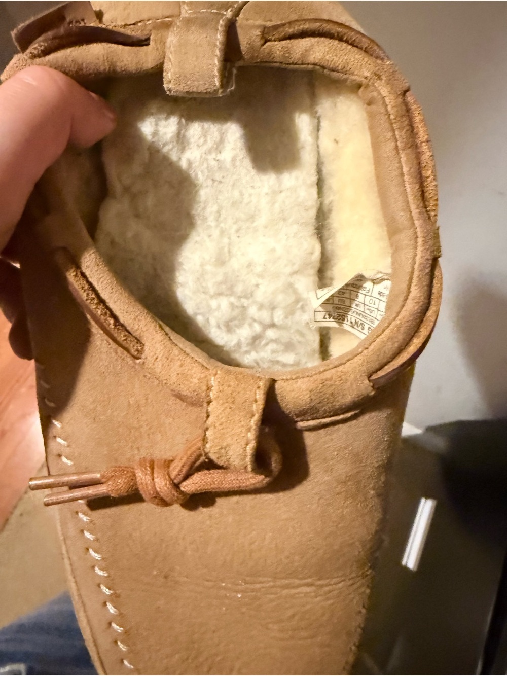 UGG Tasman Crafted Regenerate Suede Moccasin Slipper - Tan - Picture 5 of 7